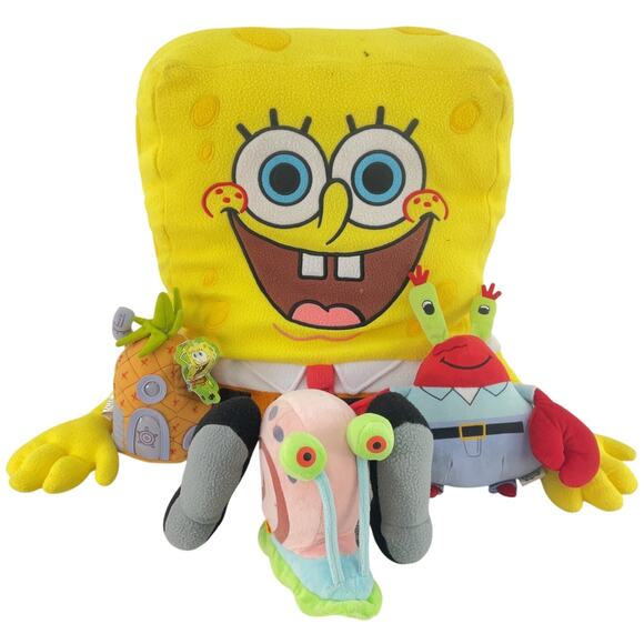 2+ LB Lot Nickelodeon Spongebob Squarepants Stuffed Plush Toys Gary Preowned - Picture 1 of 5